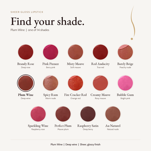 Sheer Gloss Lipstick - Plum Wine shade card