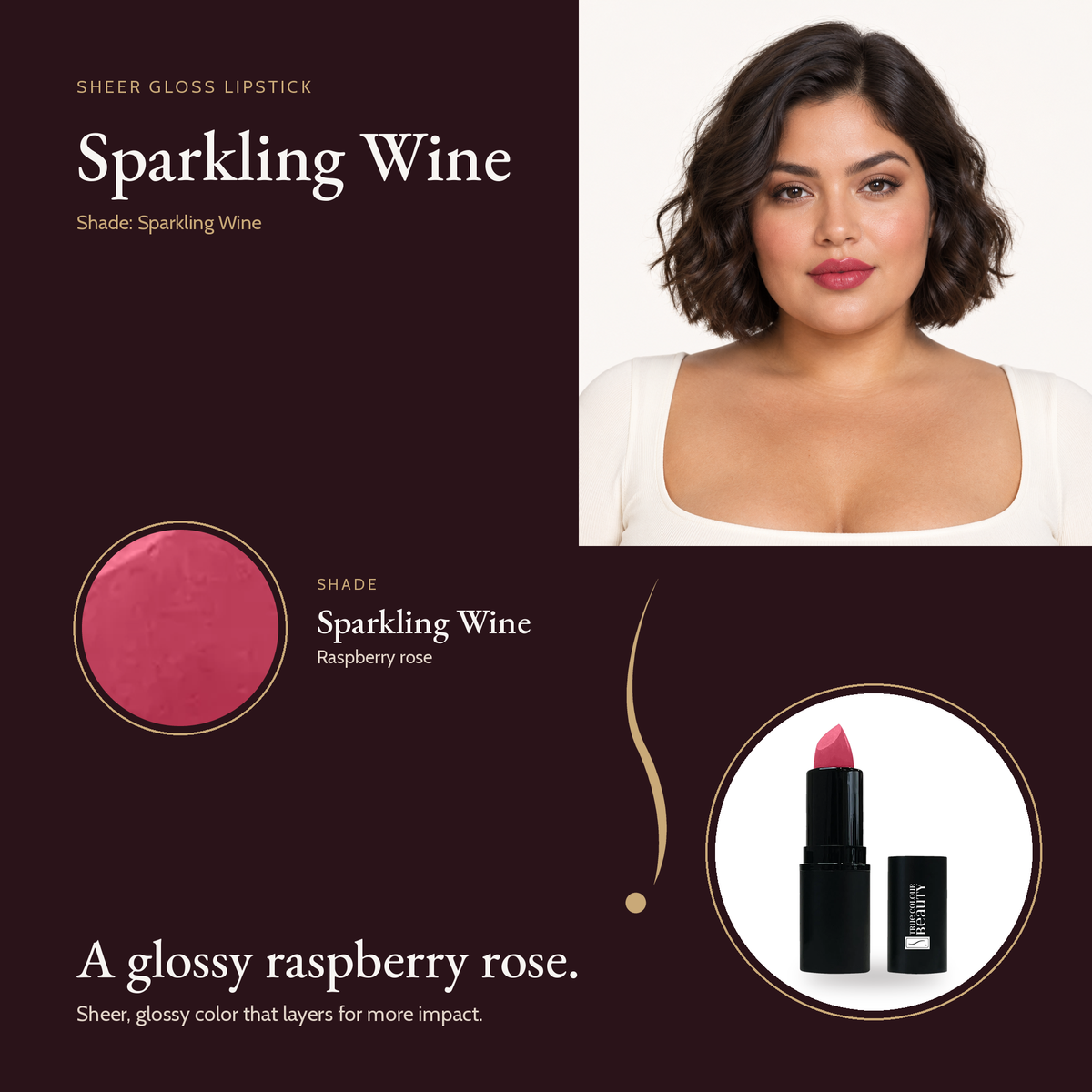 Sheer Gloss Lipstick - Sparkling Wine shade card