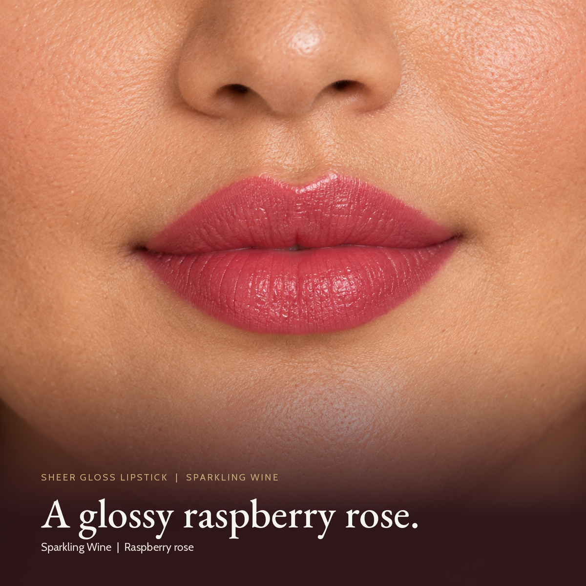 Model wearing Sheer Gloss Lipstick - Sparkling Wine