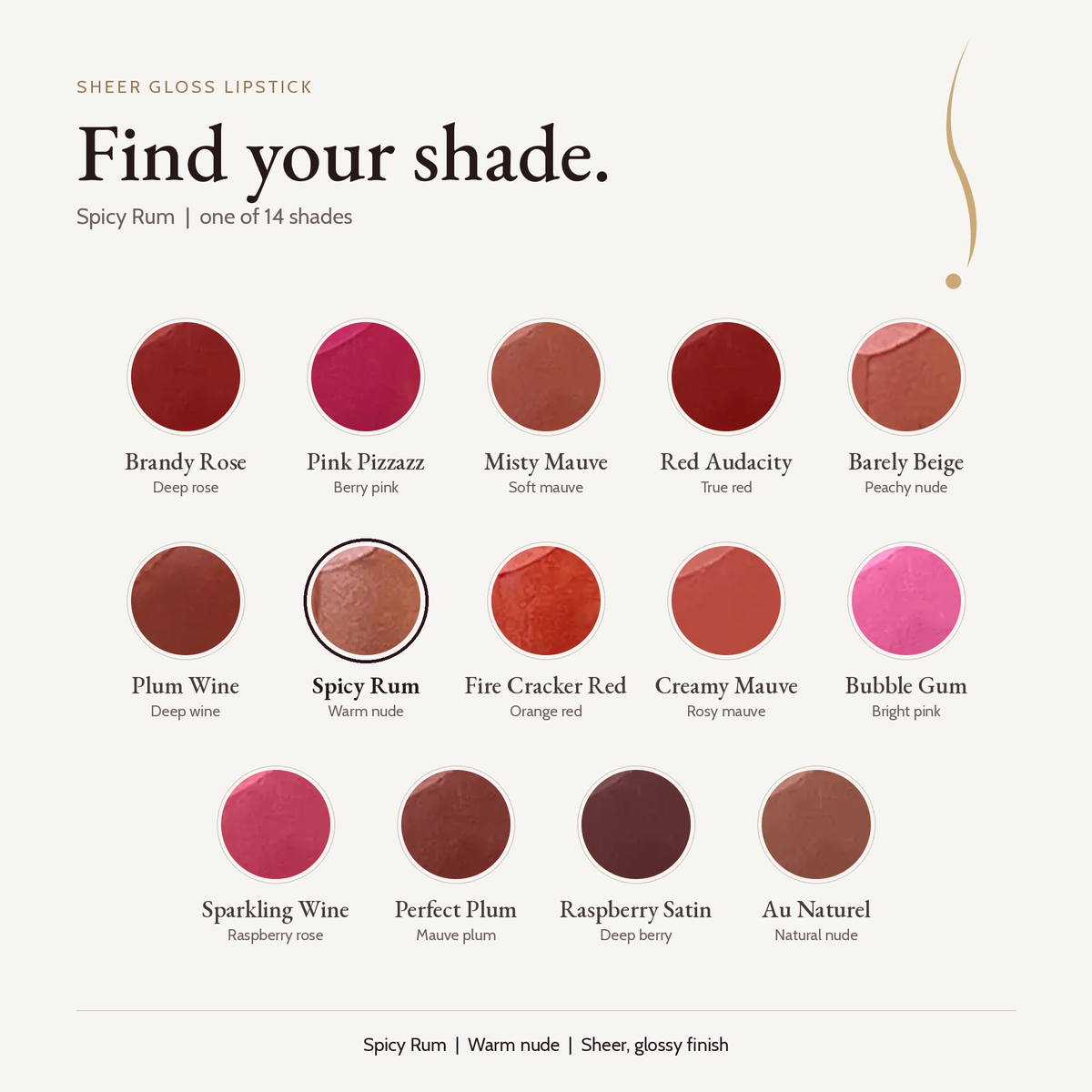 Sheer Gloss Lipstick - Spicy Rum shade card