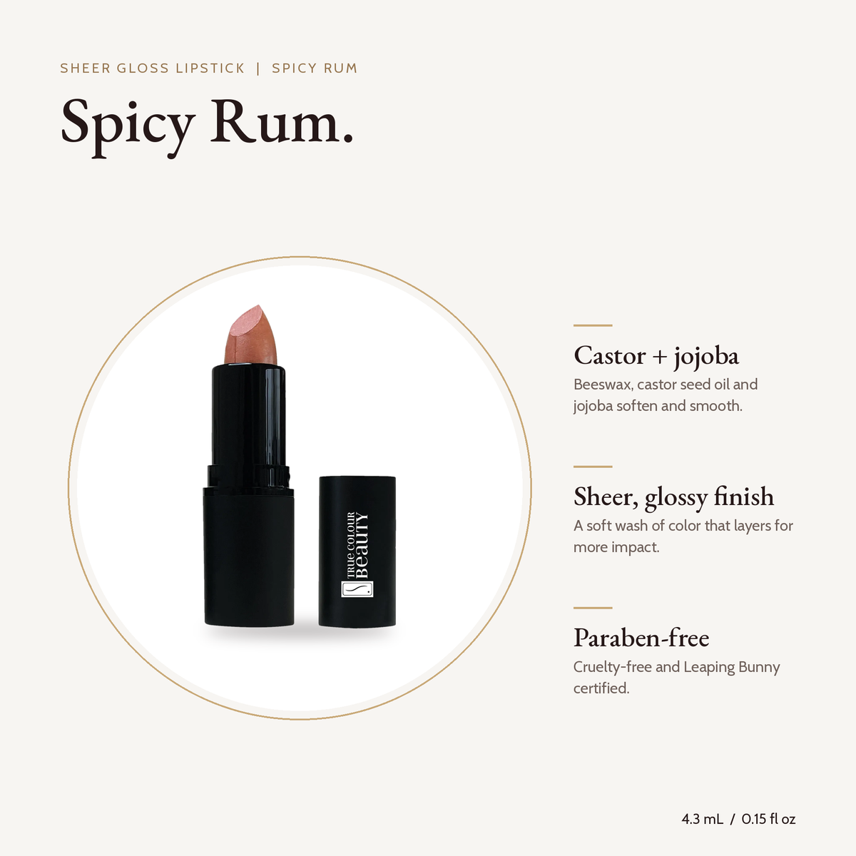 Sheer Gloss Lipstick - Spicy Rum product details and size