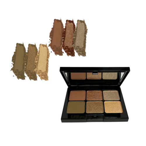 True Colour Pro Eyeshadow Palette - Shimmering Sun, featuring six creamy, buildable shades for a luminous finish, ideal for creating captivating, multidimensional eye looks.