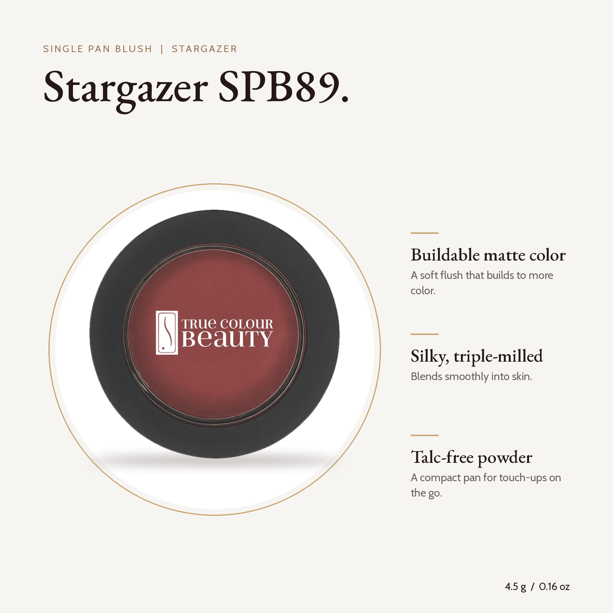 Single Pan Blush Stargazer compact, 4.5 g with key benefits