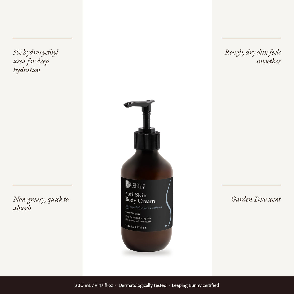 Soft Skin Body Cream, Garden Dew with four benefits