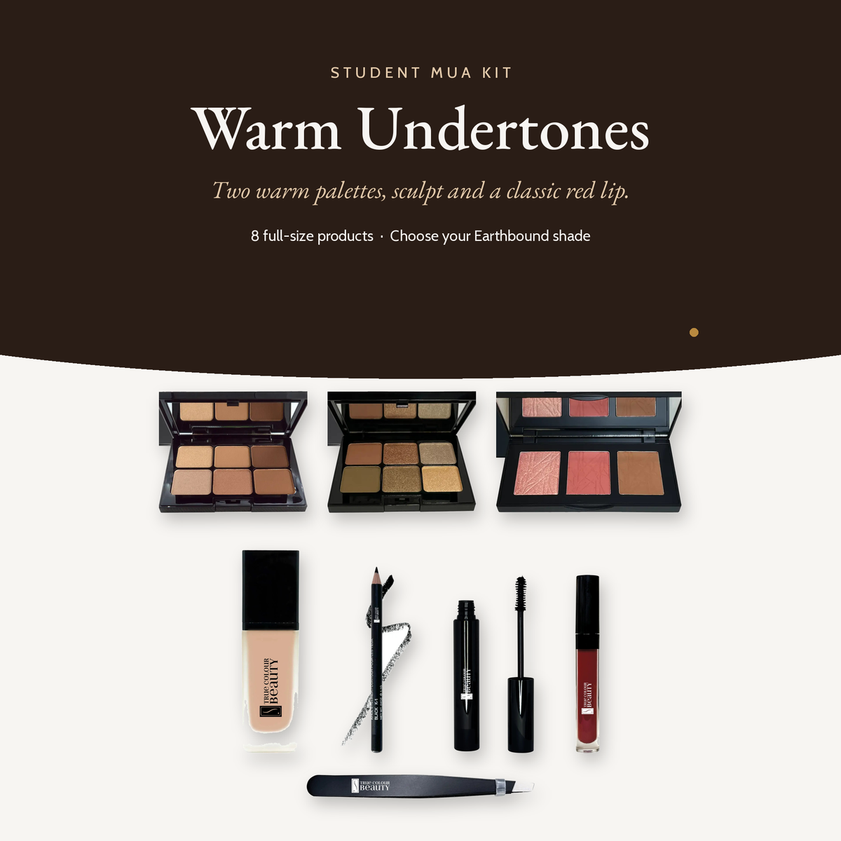 Student MUA Kit Warm Undertones, kit overview