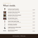 Student MUA Kit Warm Undertones, what's inside with product values