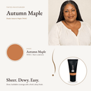 Tinted Moisturizer Autumn Maple TM140 shade swatch with model