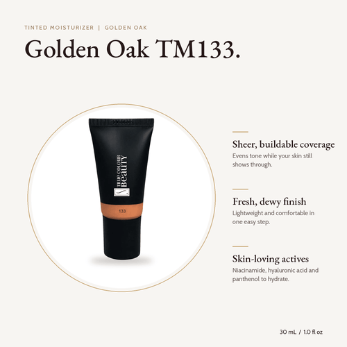Tinted Moisturizer Golden Oak TM133 tube, 30 mL, with key benefits