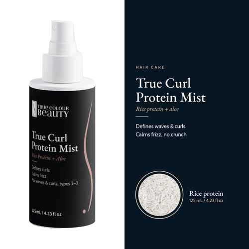True Curl Protein Mist with its key ingredient