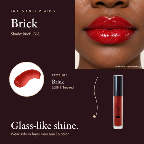 True Shine Lip Gloss Brick LG18 shade and swatch