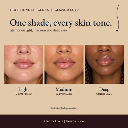 True Shine Lip Gloss, Glamor LG20 shade comparison