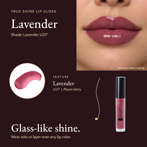 True Shine Lip Gloss Lavender LG17 shade and swatch