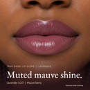 Model wearing True Shine Lip Gloss, Lavender LG17