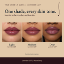 True Shine Lip Gloss, Lavender LG17 shade comparison