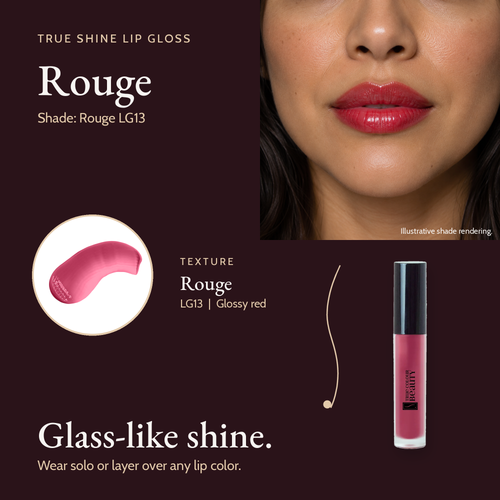 True Shine Lip Gloss Rouge LG13 shade and swatch
