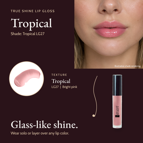 True Shine Lip Gloss Tropical LG27 shade and swatch