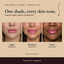 True Shine Lip Gloss, Tropical LG27 shade comparison