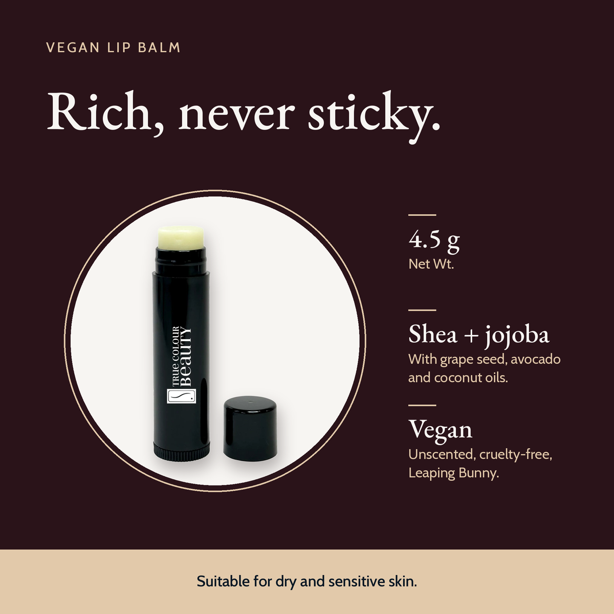 Vegan Lip Balm - Unscented Nourishment