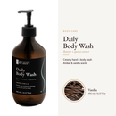 Daily Body Wash Amber Vanilla bottle with its key ingredient