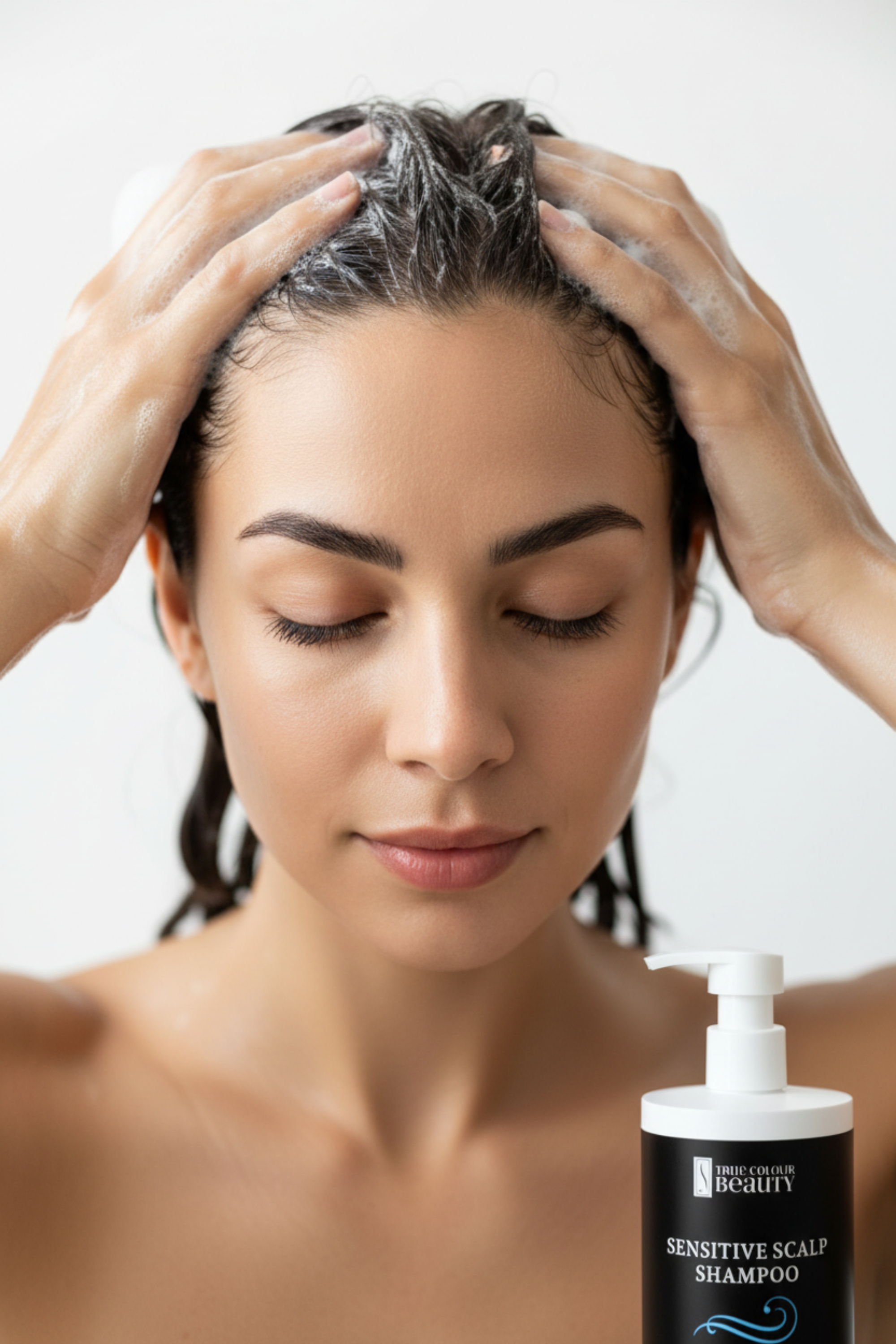 Woman using product close-up